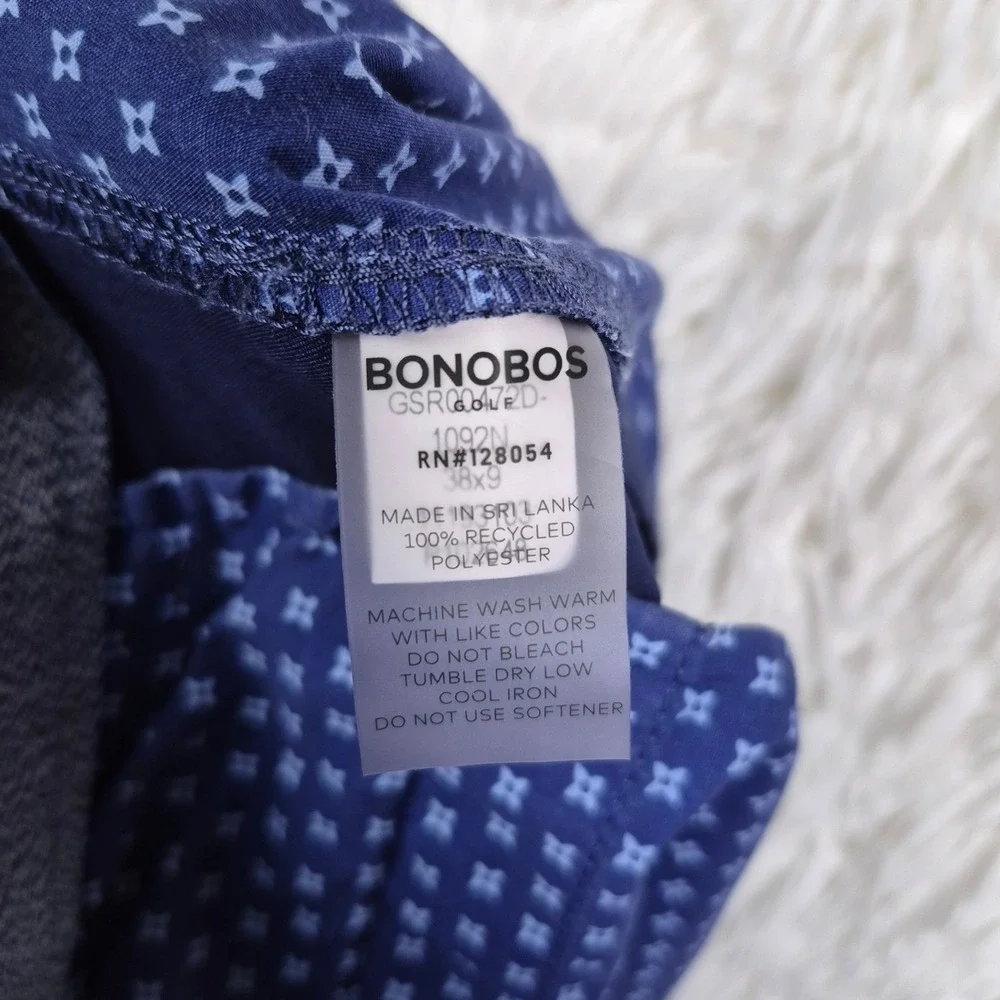 Bonobos Golf Performance Shorts Navy Blue Standard Fit 9 Inch Men 38 Sustainable